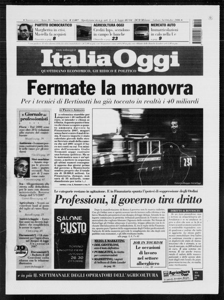 Italia oggi : quotidiano di economia finanza e politica